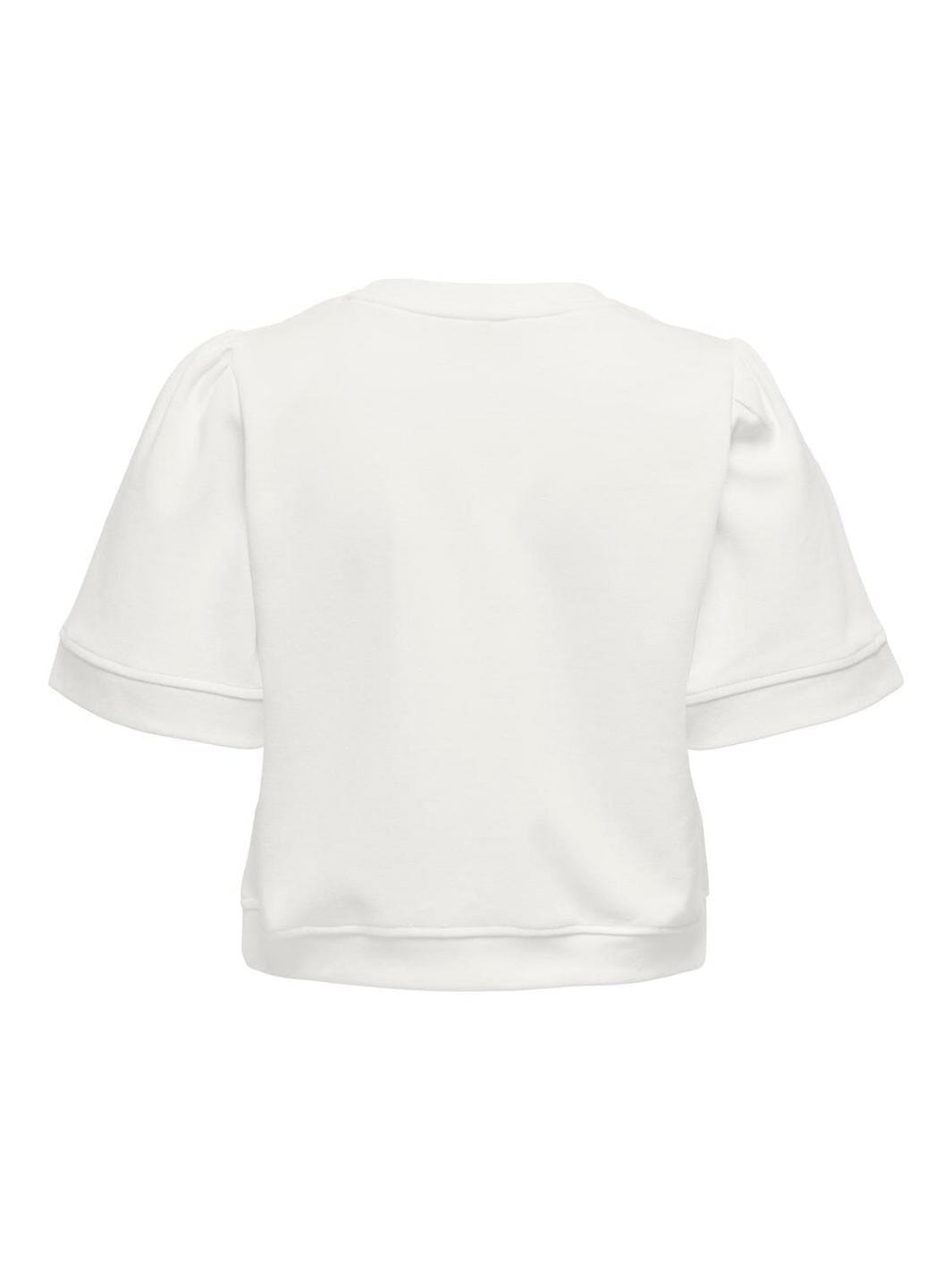 Only - Onljenny S/S O-Neck Bow Box Ub Swt - 4925742 Cloud Dancer Small Black Bows