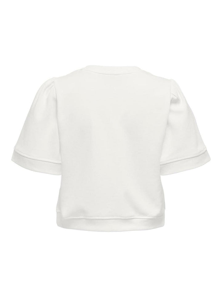 Only - Onljenny S/S O-Neck Bow Box Ub Swt - 4925742 Cloud Dancer Small Black Bows