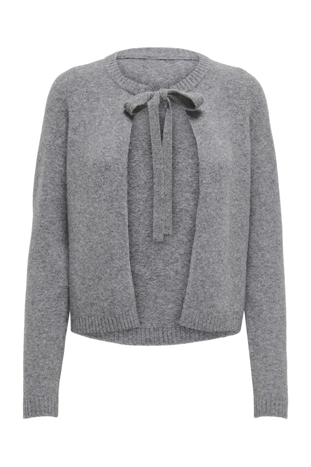 Only - Onljessie Ls One String Cardi Knt - 4757632 Medium Grey Melange