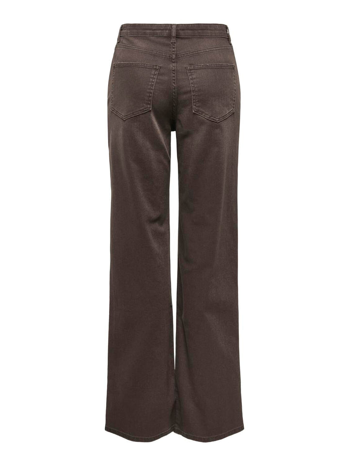 Only - Onljuicy Wide Leg Brown Dot - 4982454 Dark Brown Denim Jeans 