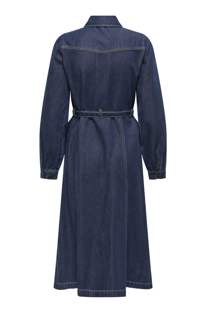 Only - Onljulie Ls Dress Qyt - 4802433 Dark Blue Denim Kjoler 
