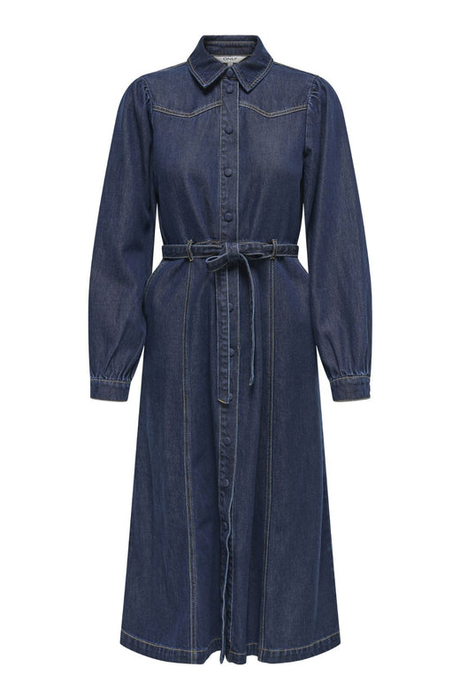 Only - Onljulie Ls Dress Qyt - 4802433 Dark Blue Denim Kjoler 