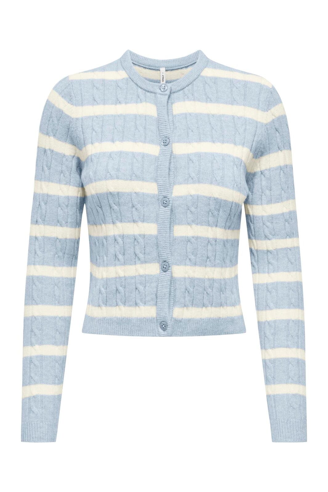 Only - Onlkatia Ls Cable Button Cardigan Cc Knt - 4959317 Cashmere Blue Melange/Babys Breath/Dtm Button