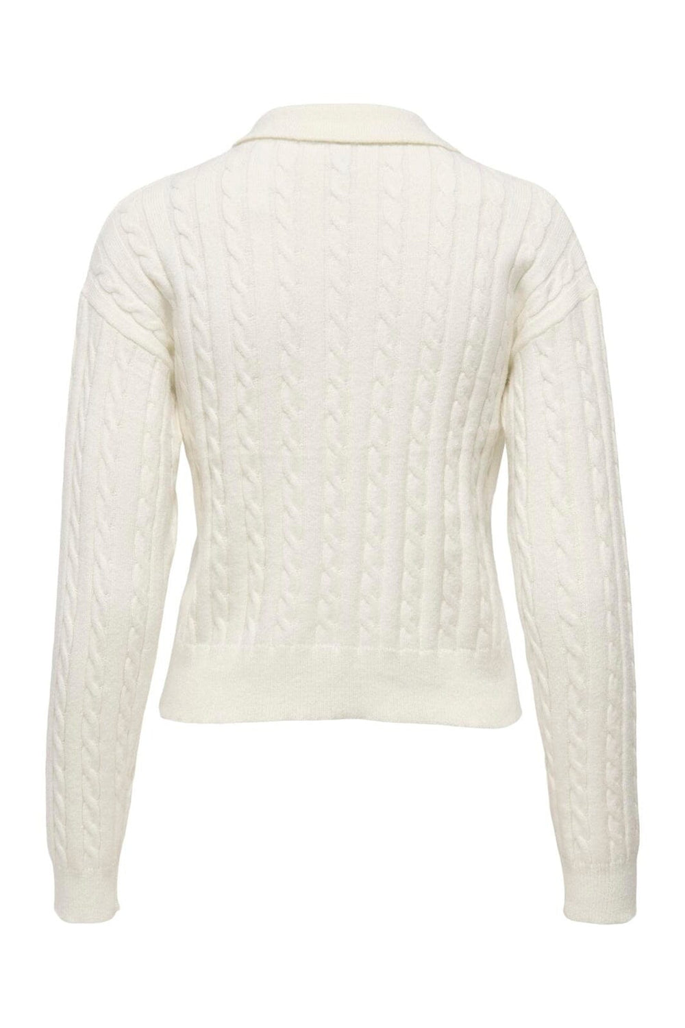 Only - Onlkatia Ls Cable Polo Cc Knt - 4957867 Baby'S Breath Teddy Emb/Dtm Button