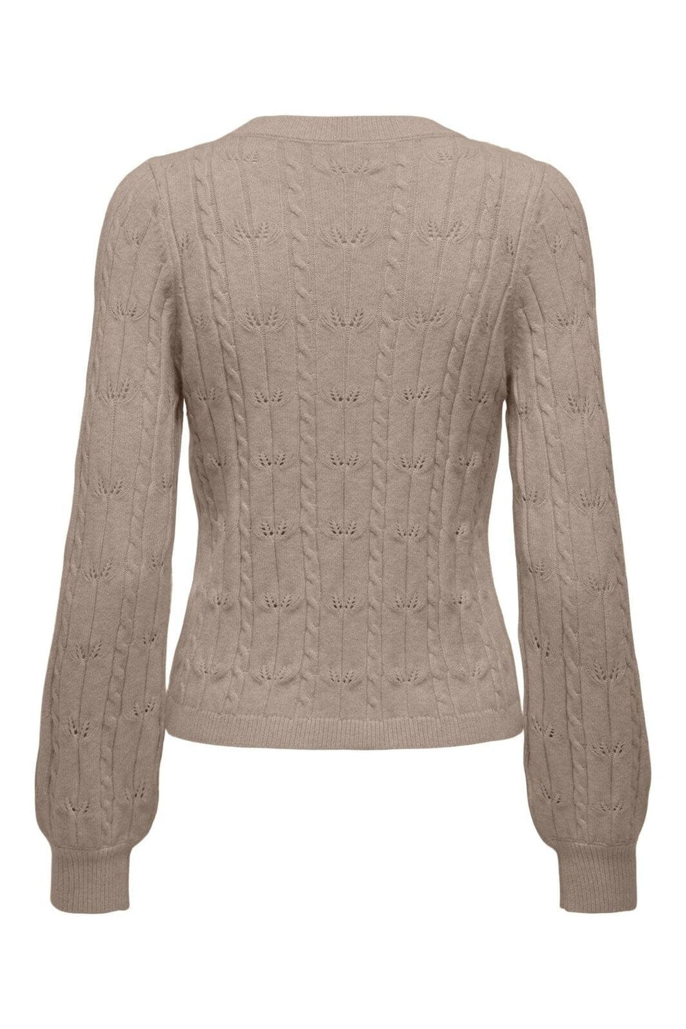 Only - Onlkatia Ls Structure O-Neck Pull Cc Knt - 4959914 Mocha Meringue Melange
