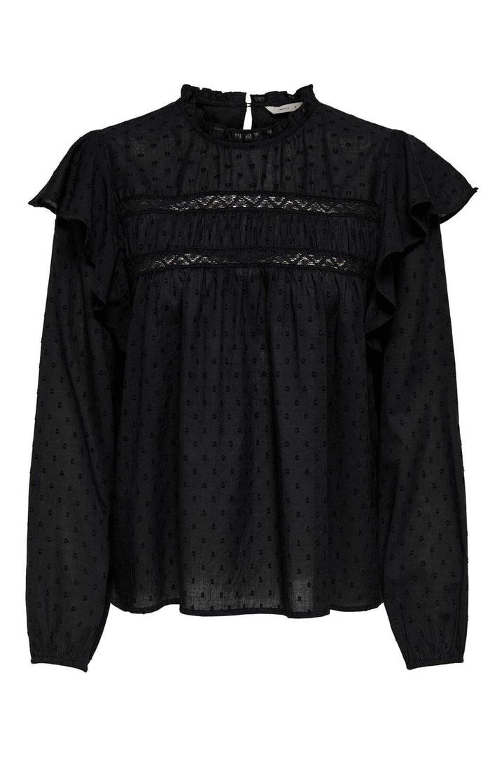 Only - Onlkatti L/S Dobby Top - 4749733 Black