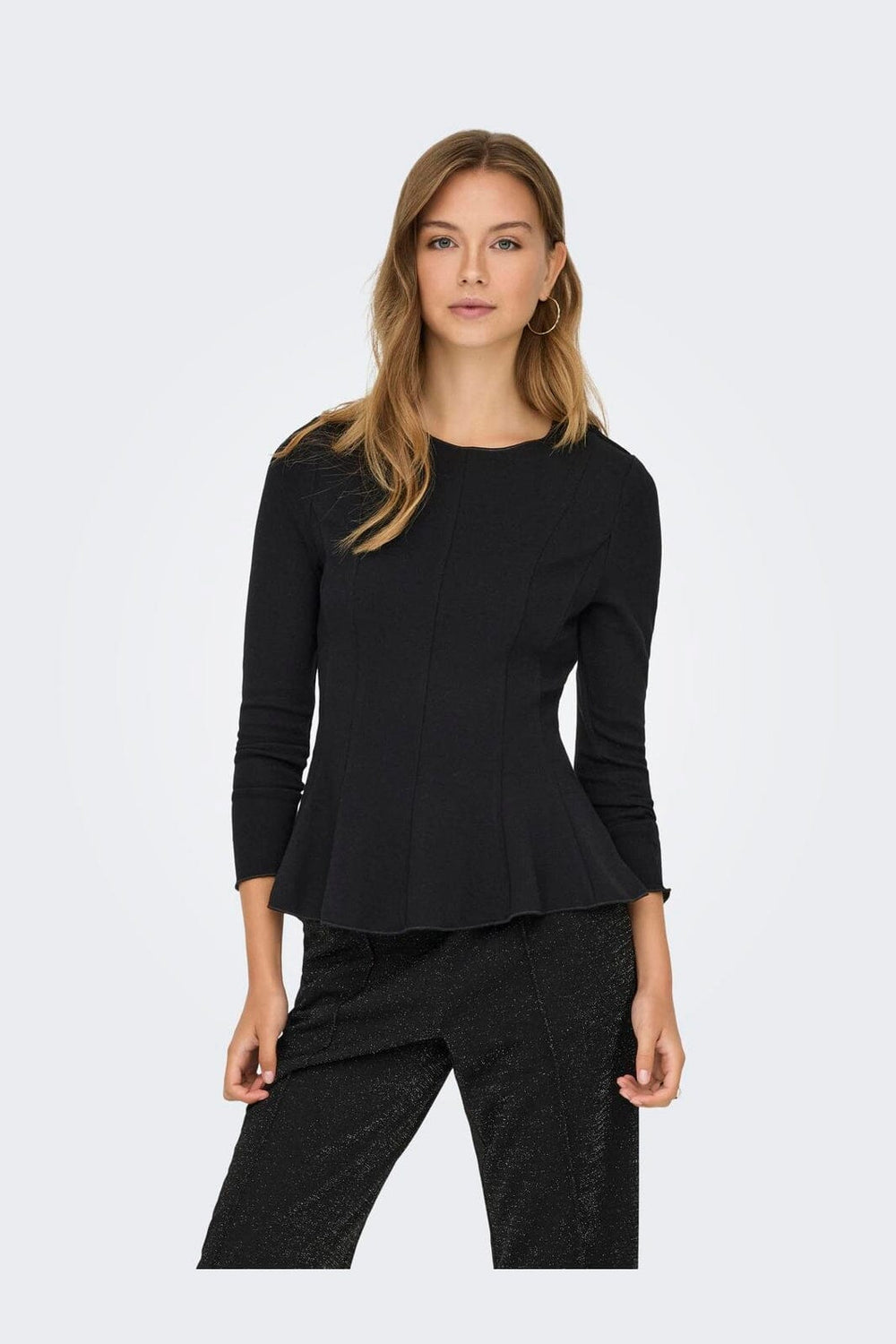 Only - Onlkenya L/S Peplum Top - 4908166 Black