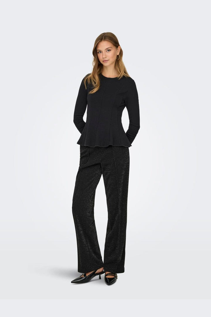 Only - Onlkenya L/S Peplum Top - 4908166 Black