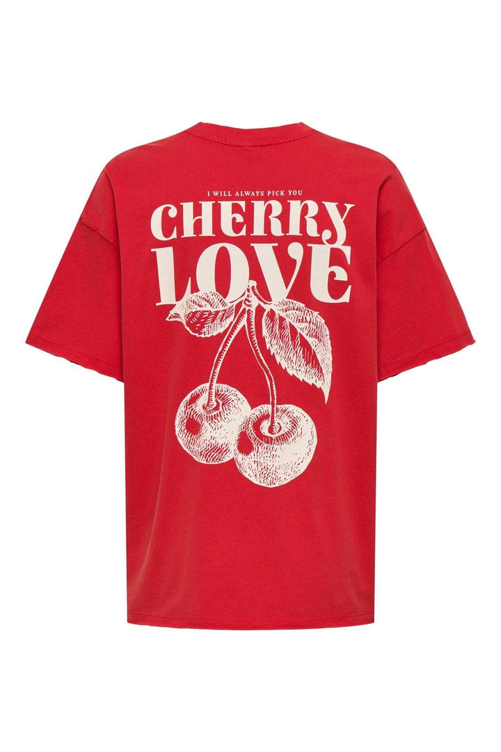 Only - Onlkinna S/S Oversize Top Box - 4962590 Barbados Cherry Kinna Cherry Back
