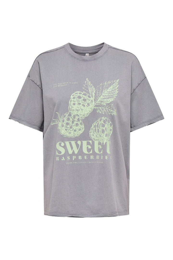 Only - Onlkinna S/S Oversize Top Box - 4962593 Silver Sconce Kinna Raspberry Front