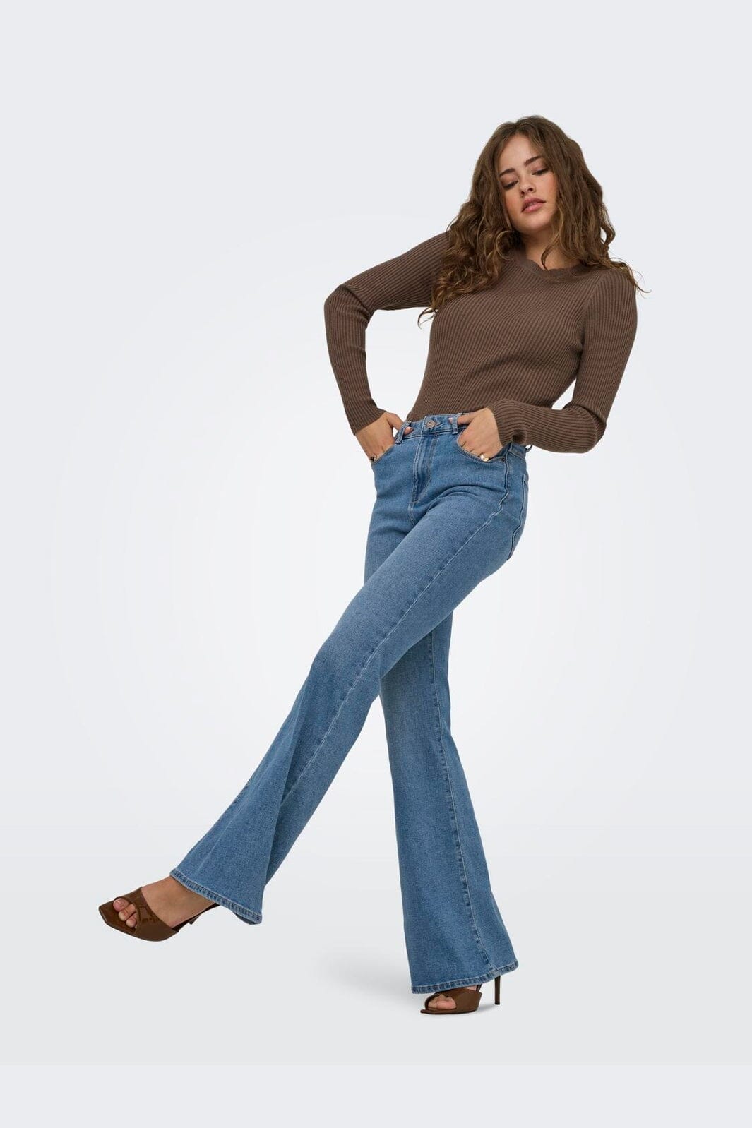 Only - Onllana Retro Flared Box - 4893232 Light Blue Denim