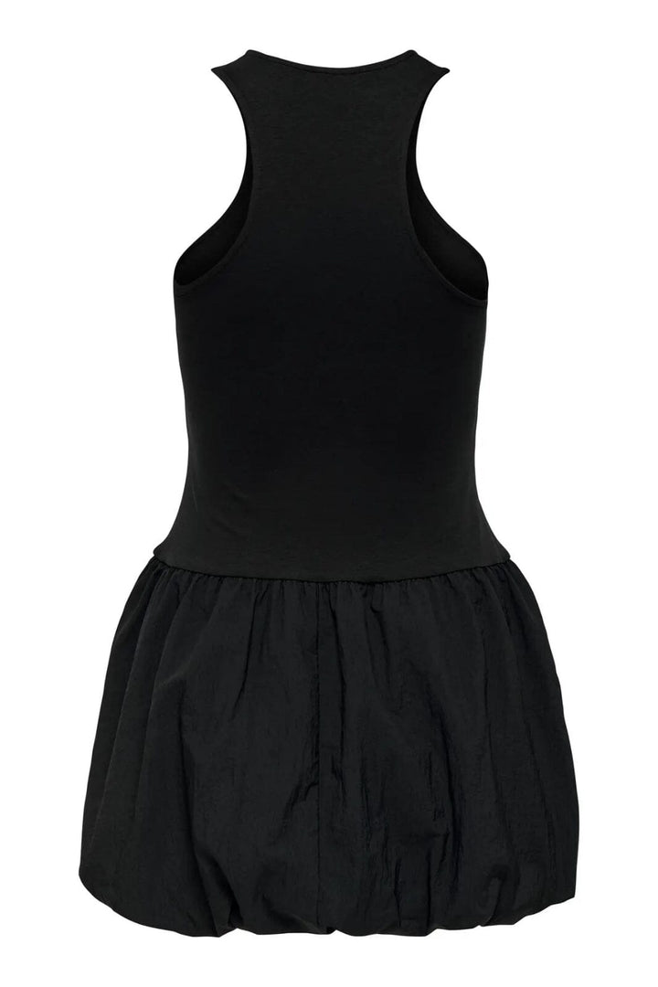 Only - Onllia S/L Ballon Mix Short Dress - 4772878 Black