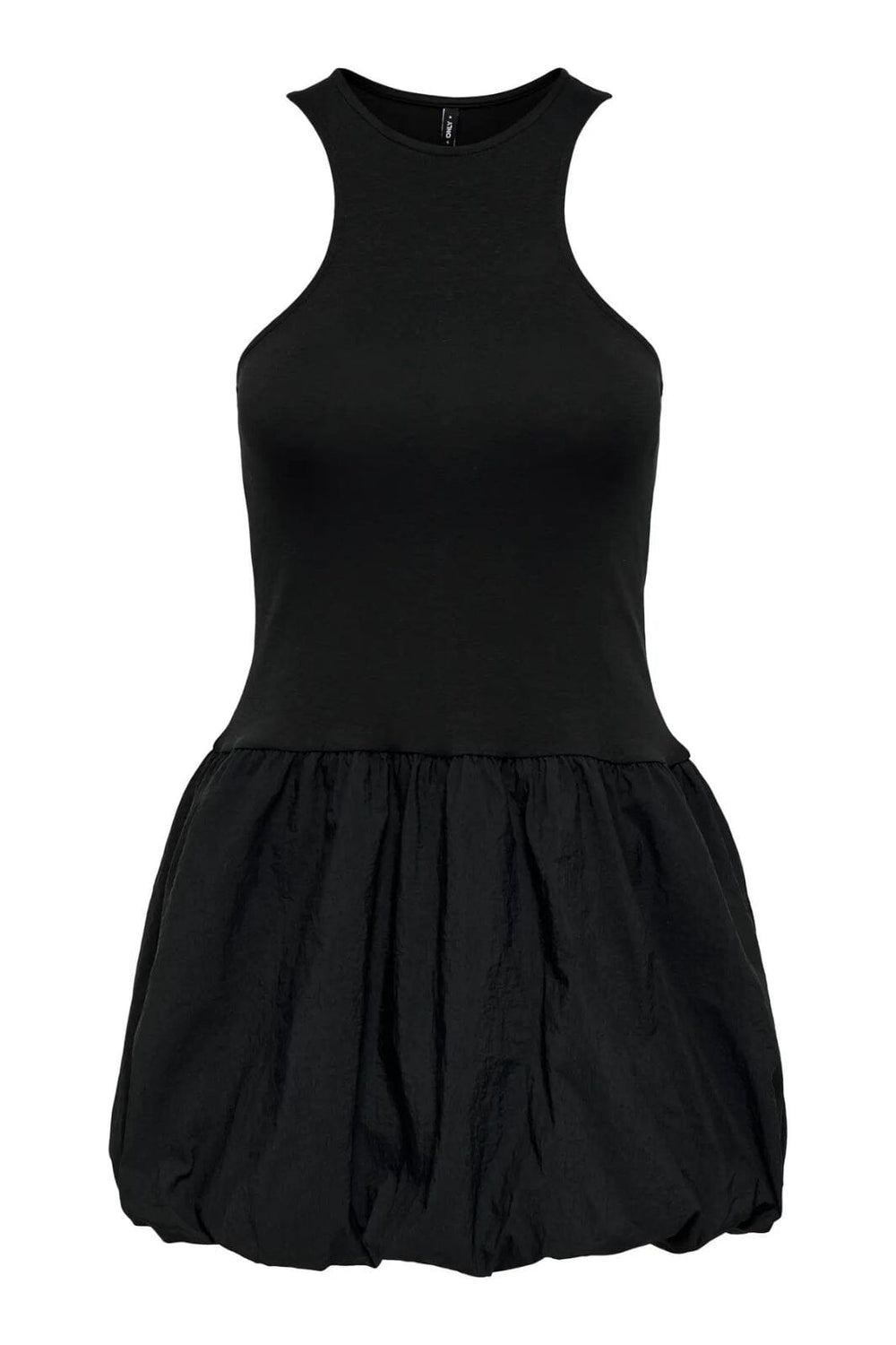 Only - Onllia S/L Ballon Mix Short Dress - 4772878 Black