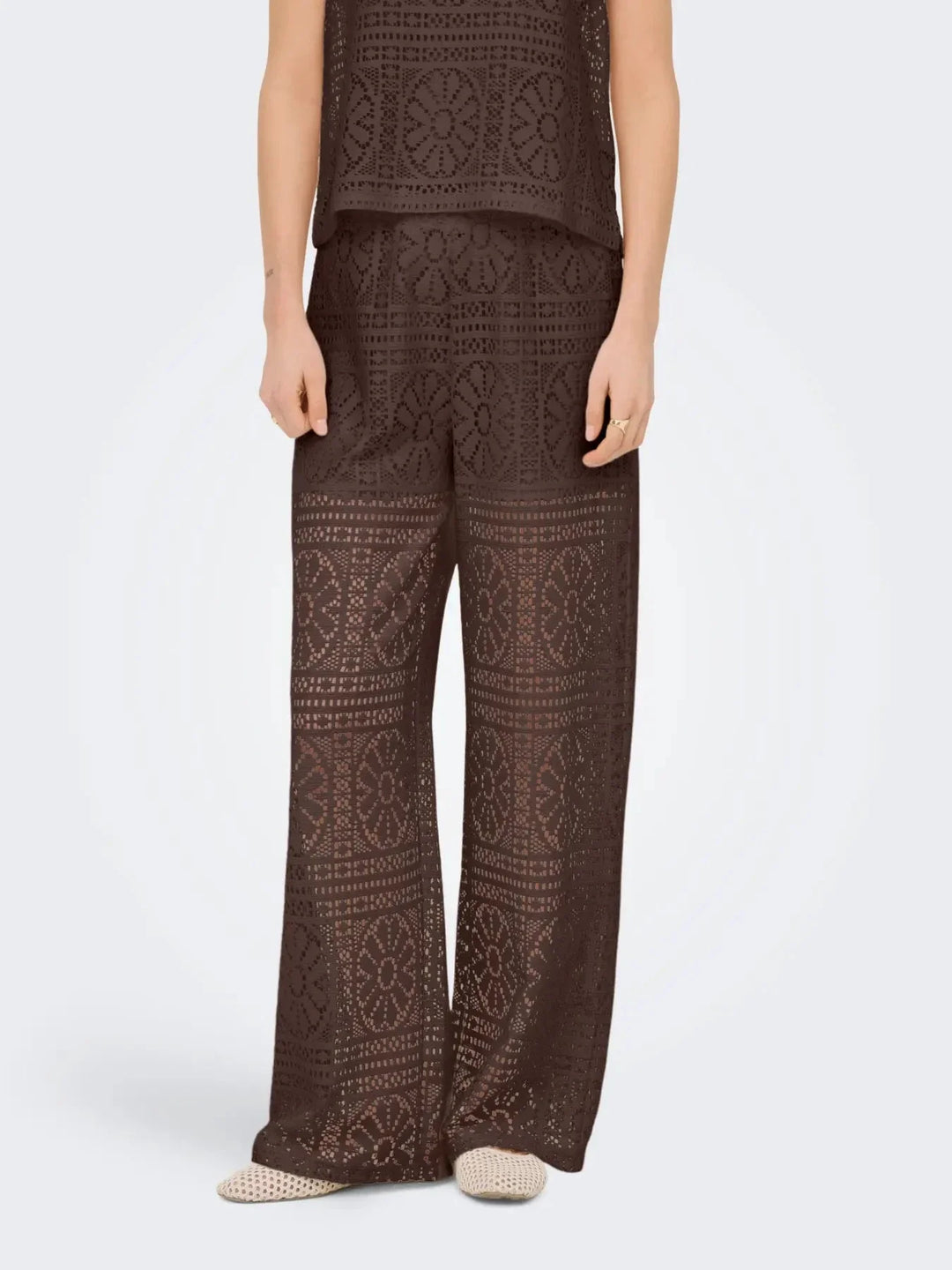 Only - Onllian Lace Wide Pants - 5045334 Shopping Bag Bukser 