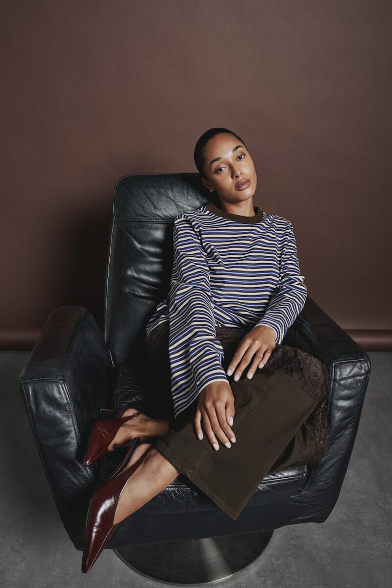 Only - Onllisa Stripe L/S Top - 5207101 Cloud Dancer Chicory Coffee/Sodalite Blue Stripe T-shirts 