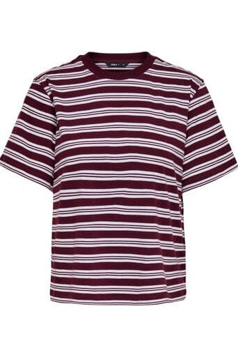 Only - Onllivina S/S Stripe Tee - 5221275 Burgundy Cd Triple Stripe T-shirts 