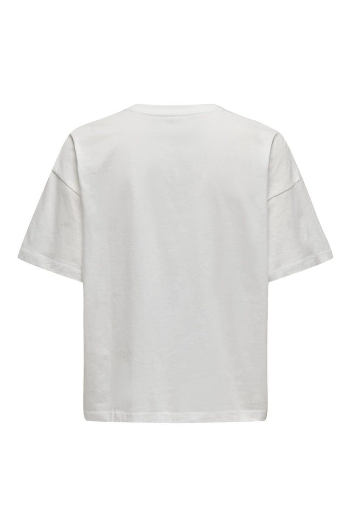 Only - Onllkelly S/S Cats Top Box - 4469393 Cloud Dancer Adorable