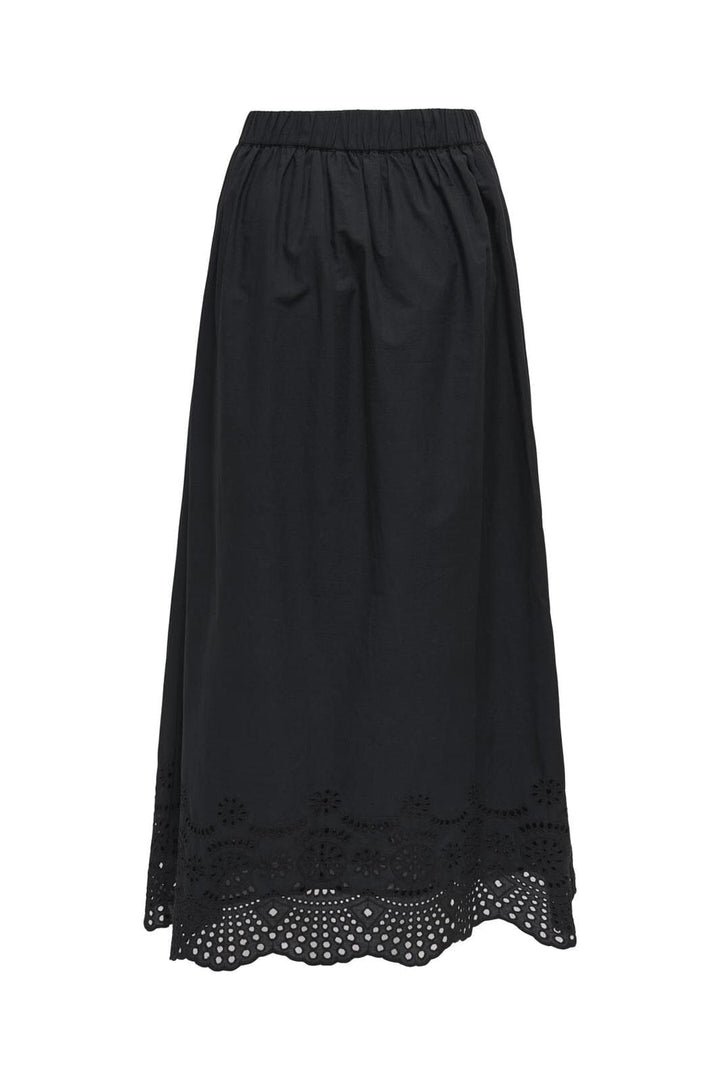 Only - Onllou Life Emb Long Skirt - 4689279 Black