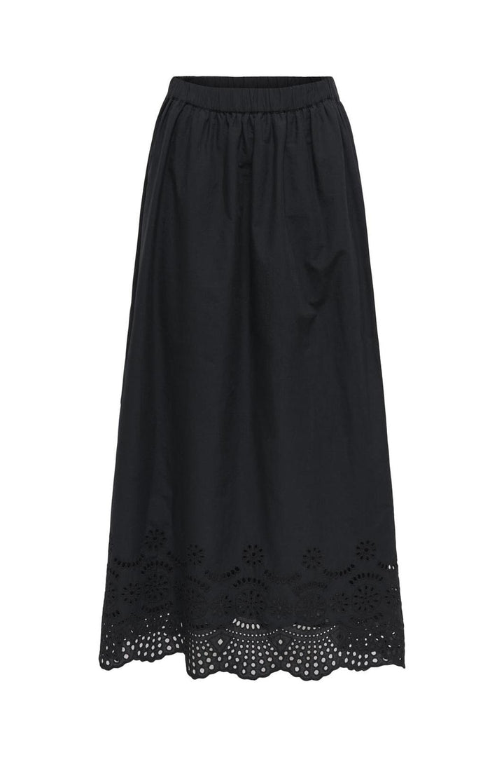 Only - Onllou Life Emb Long Skirt - 4689279 Black