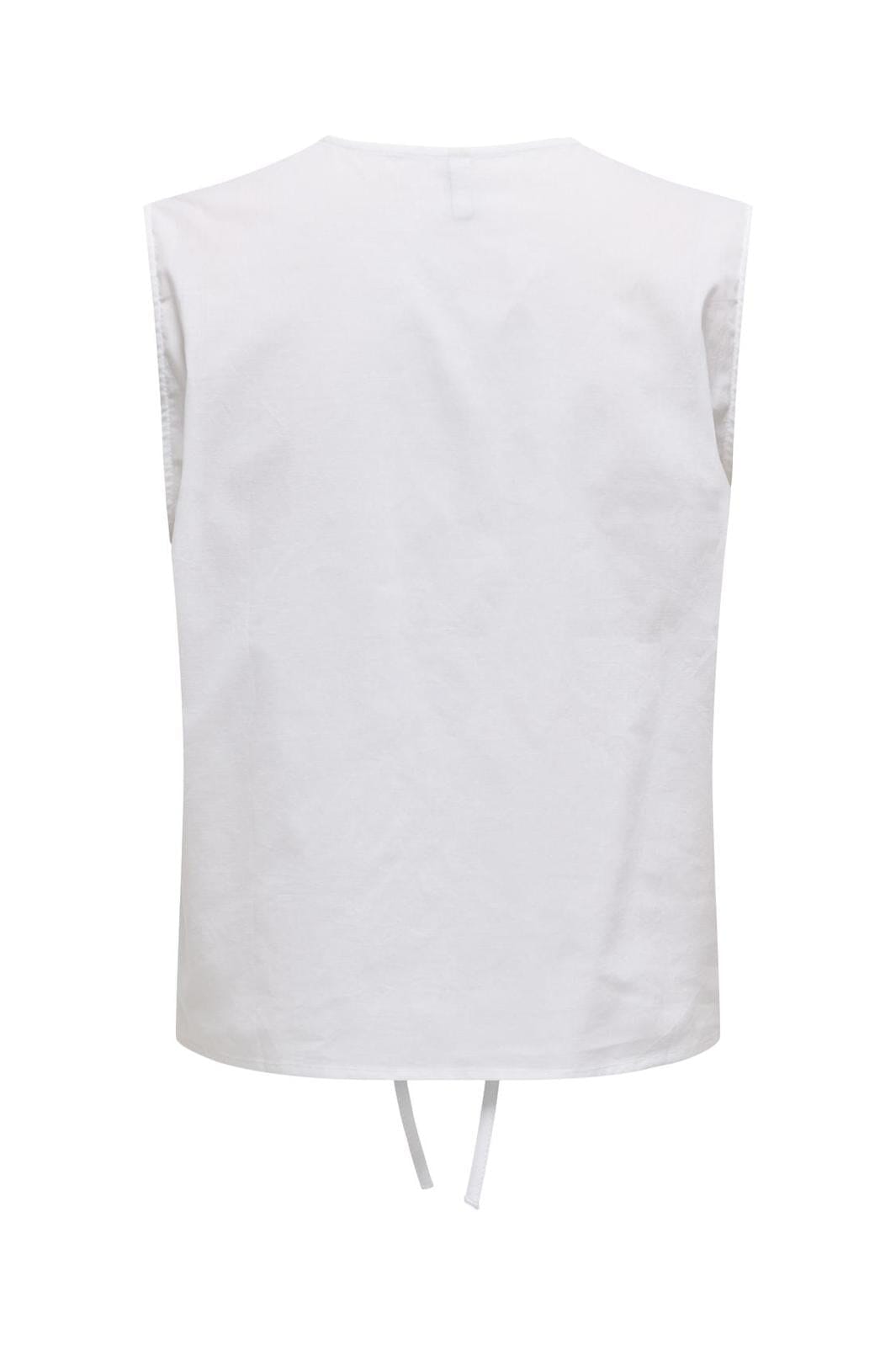 Only - Onllou Life Emb S/L Tie Vest - 4738167 Bright White
