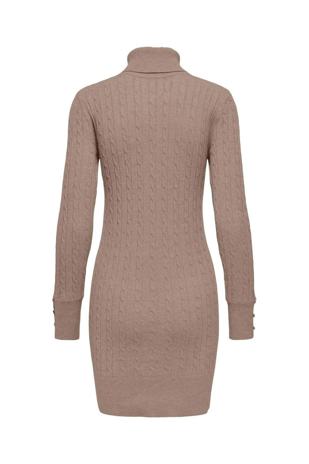 Only - Onllouis Ls Rollneck Cable Dress At Knt - 4927581 Mocha Meringue Melange