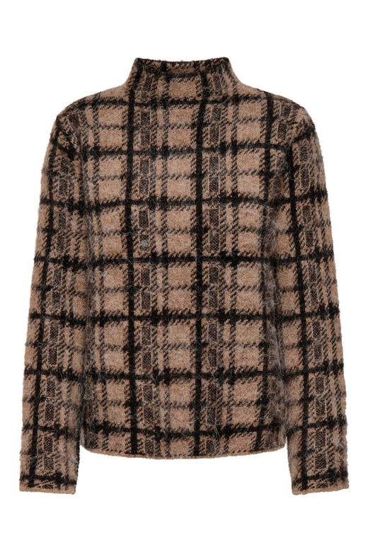 Only - Onllouise Ls Highneck Knt - 5083669 Chocolate Torte Toasted Coconut/Black/Mel