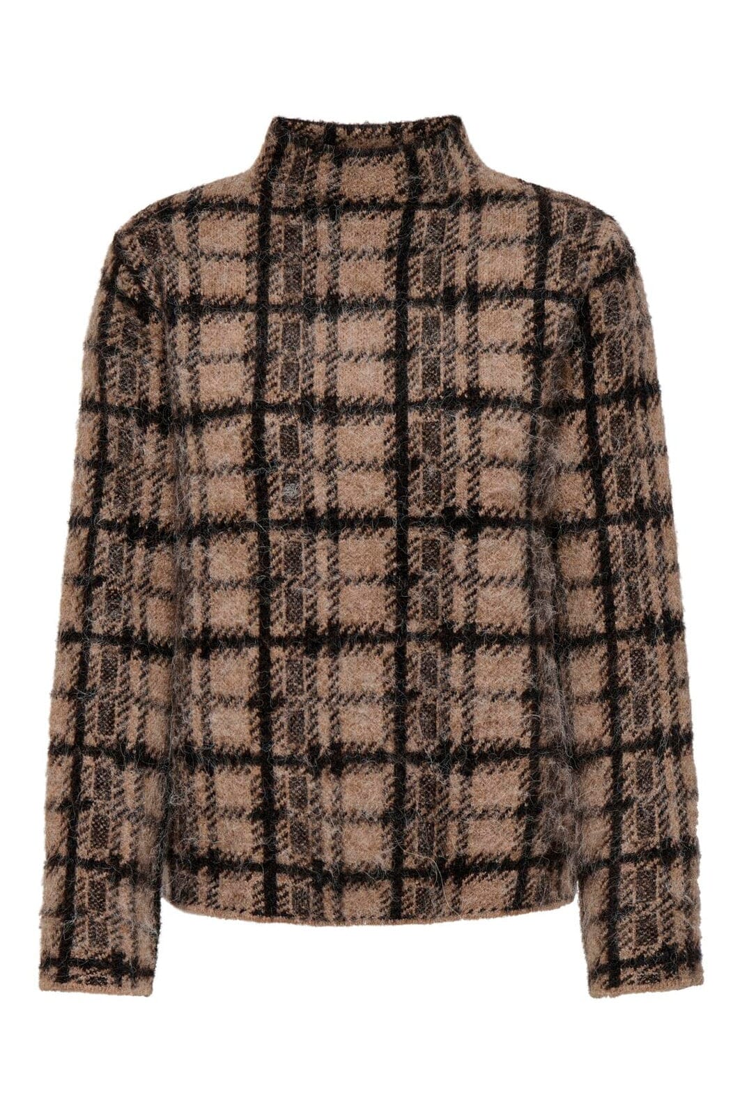 Only - Onllouise Ls Highneck Knt - 5083669 Chocolate Torte Toasted Coconut/Black/Mel