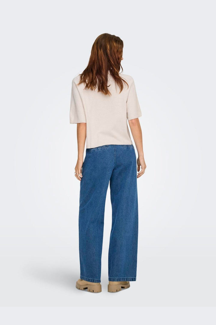 Only - Onlloyal 2/4 O-Neck Knt - 4981573 Moonbeam Melange