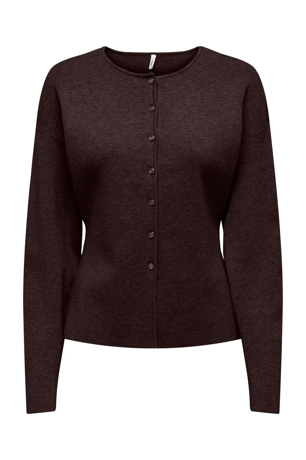 Only - Onllucy Ls O-Neck Cardigan Knt - 5081459 Chocolate Torte Dtm Buttons