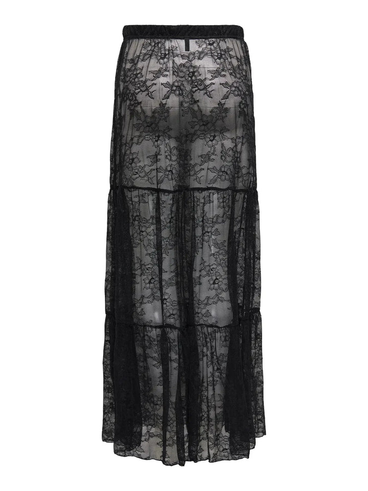 Only - Onllulu Long Lace Skirt - 4874872 Black Nederdele 