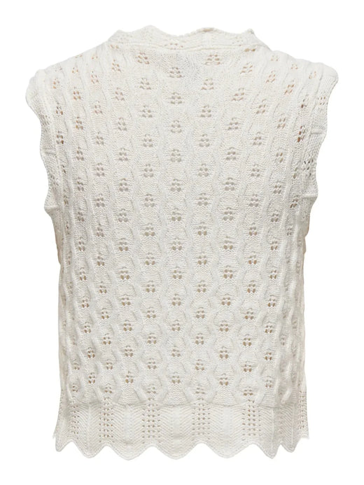 Only - Onlluna Sl O-Neck Tank Knt - 5066442 Cloud Dancer Veste 