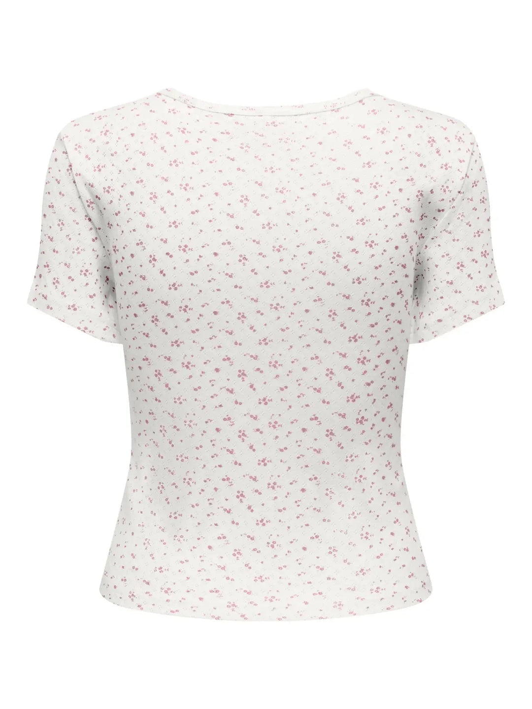 Only - Onlmadison S/S O-Neck Baby Tee - 4969624 Cloud Dancer Vivi Romance Rose Toppe 