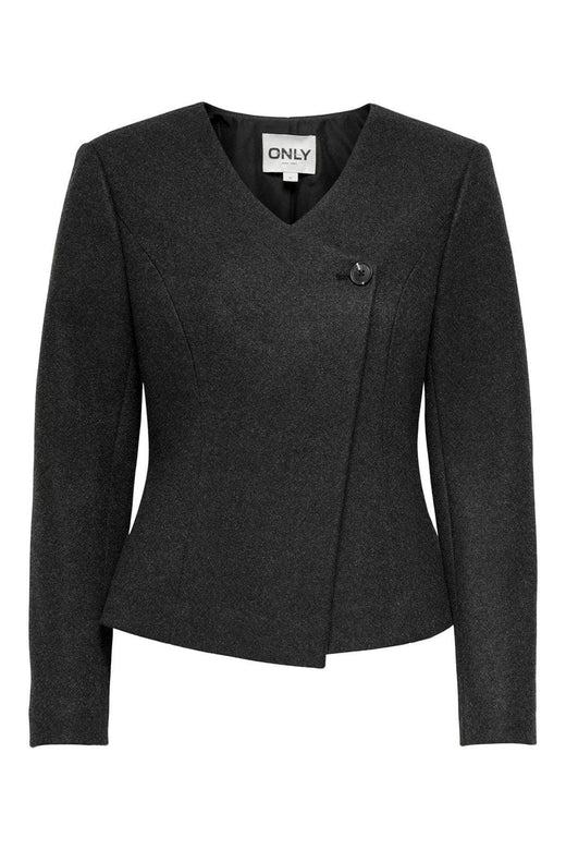 Only - Onlmaika L/S Asym Fit Jacket Ox - 4929080 Dark Grey Melange