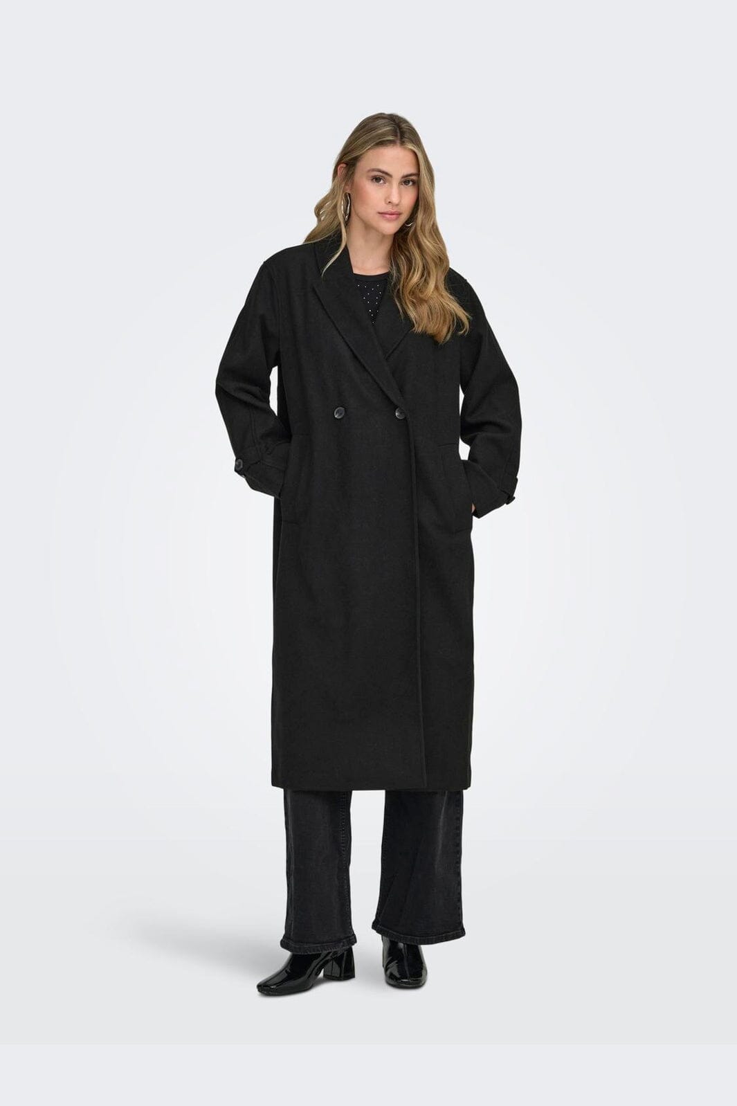Only - Onlmaisy Oversized Wool Coat - 4951406 Black Solid