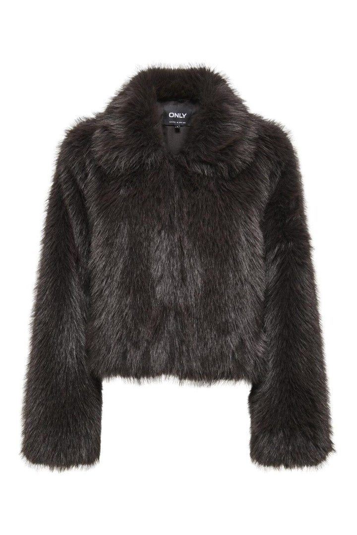 Only - Onlmanny Faux Fur Jacket Cc - 4902782 Chocolate Torte