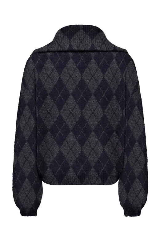Only - Onlmaroon Ls Zip Collar Cardigan Knt - 5144930 Night Sky Mel/Dgm