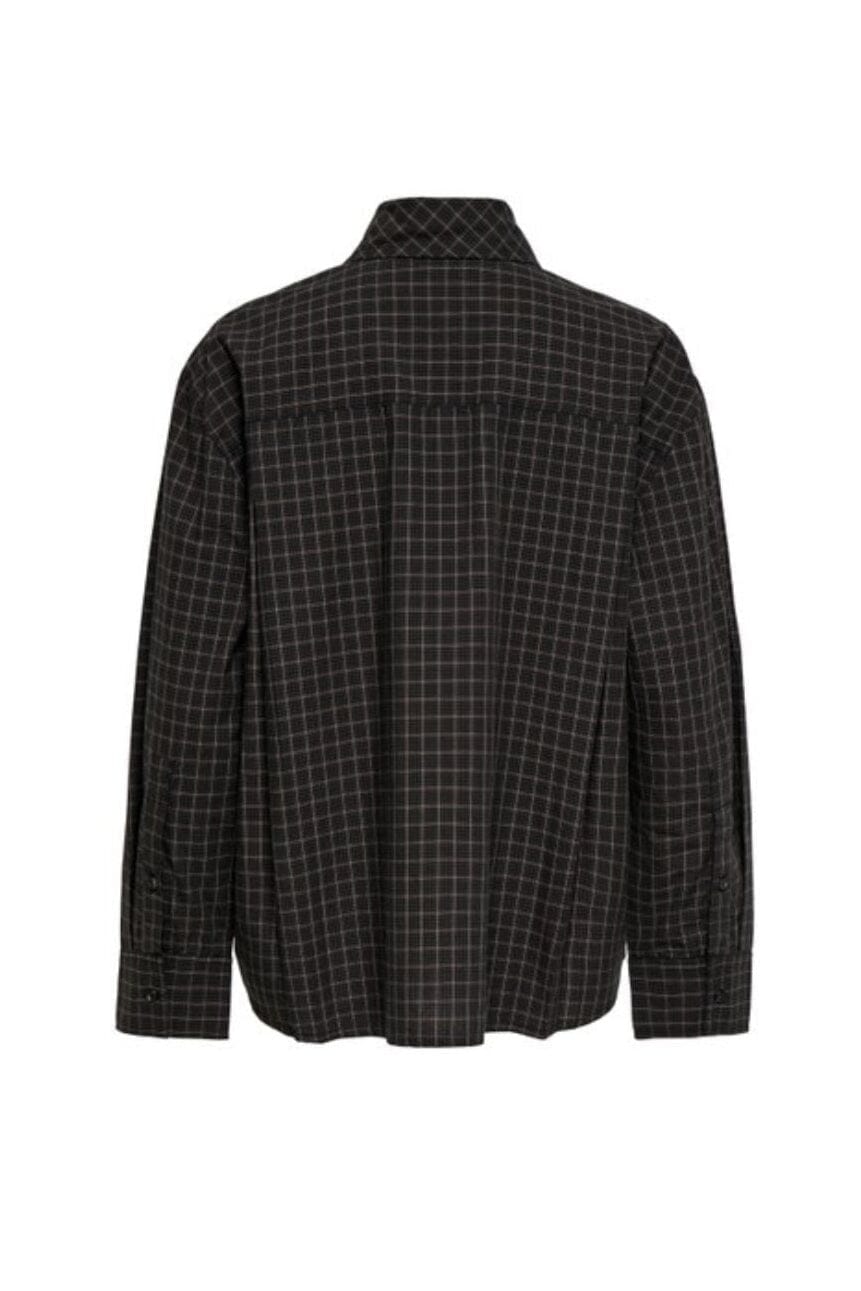 Only - Onlmaya Check Bow Shirt - 5195883 Black Grey Skjorter 