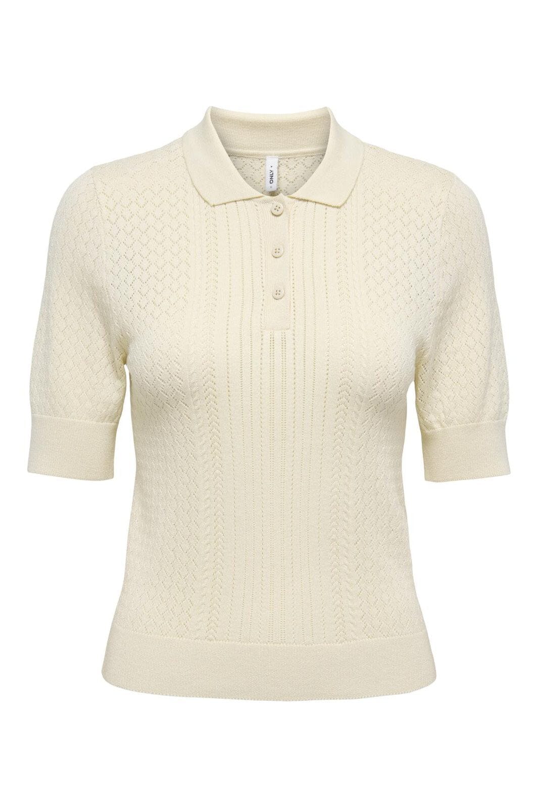 Only - Onlmeddi Life Ss Structure Polo Cc Knt - 4981786 Birch Dtm Button/Needledrop