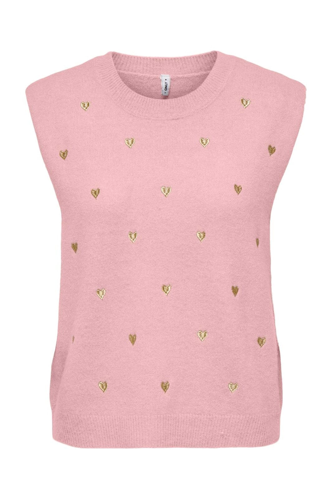 Only - Onlmelody Sl Embroidery O-Neck Knt - 4919769 Rosy Touch Light Gold Hearts