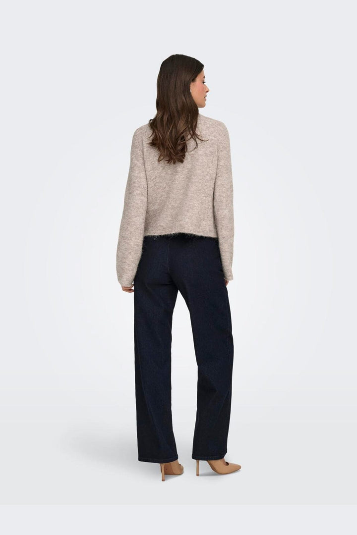 Only - Onlmiggie Ls O-Neck Pearl Cardi Knt - 5039863 Malt Ball Melange/Fmop