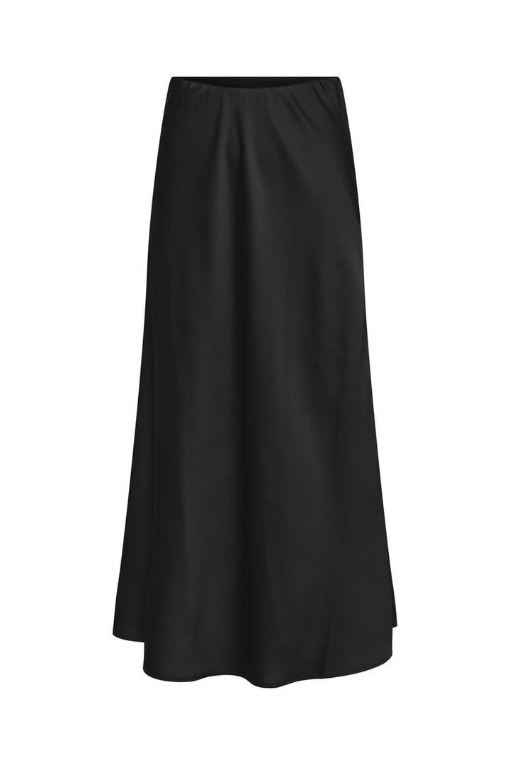 Only - Onlmika Vis Satin Long Skirt - 4886620 Black