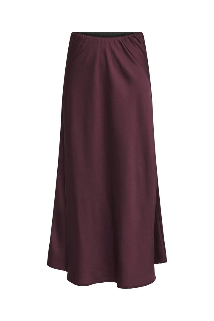 Only - Onlmika Vis Satin Long Skirt - 4886623 Decadent Chocolate