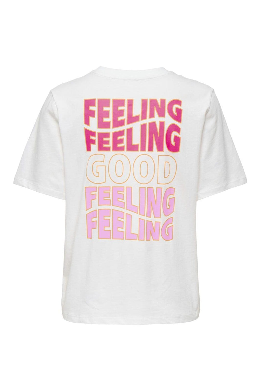 Only - Onlmils S/S Tee - 4832384 Cloud Dancer Feeling Good Pink