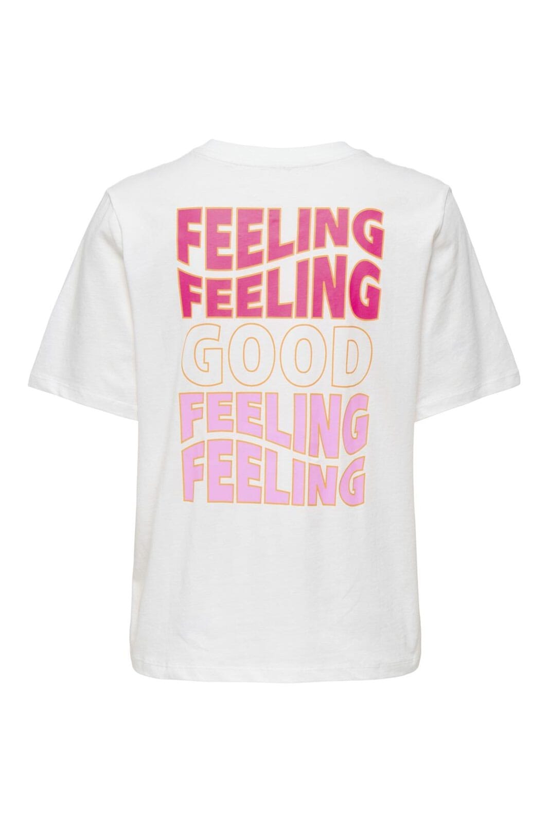 Only - Onlmils S/S Tee - 4832384 Cloud Dancer Feeling Good Pink