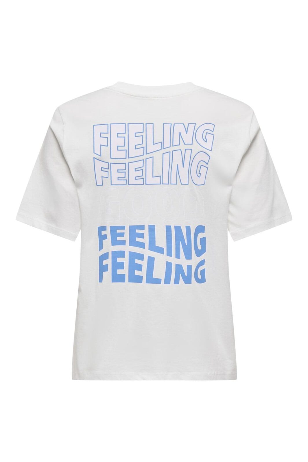 Only - Onlmils S/S Tee - 4857906 Cloud Dancer Feeling Good Azure Blue