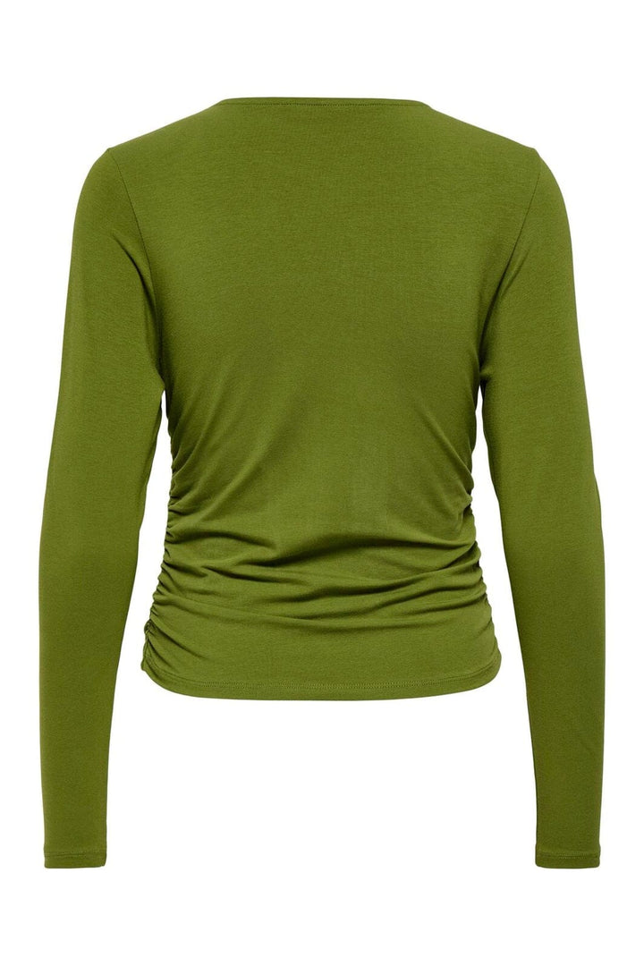 Only - Onlmira Life L/S Ruching Top - 5087695 Avocado