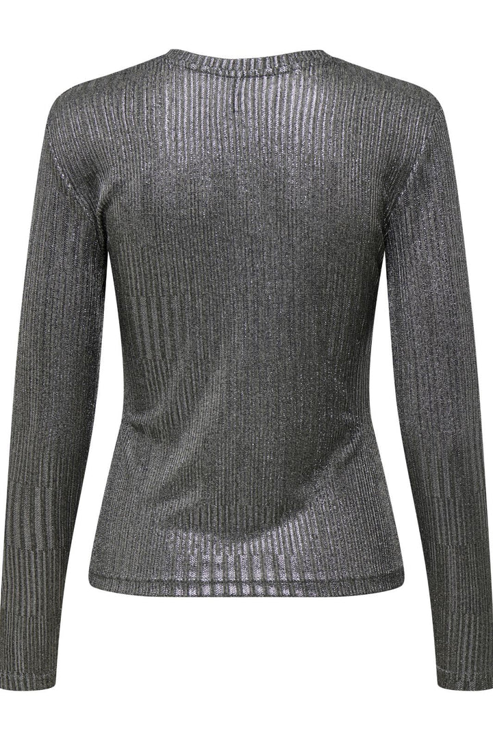 Only - Onlmirinda L/S O-Neck Top - 4674196 Dark Grey Melange Gun Metallic Bluser 