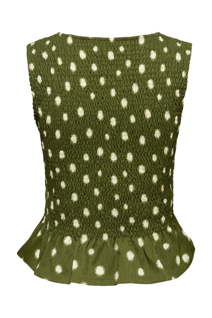 Only - Onlmolly S/L Smock Top - 5110847 Capulet Olive White Dots