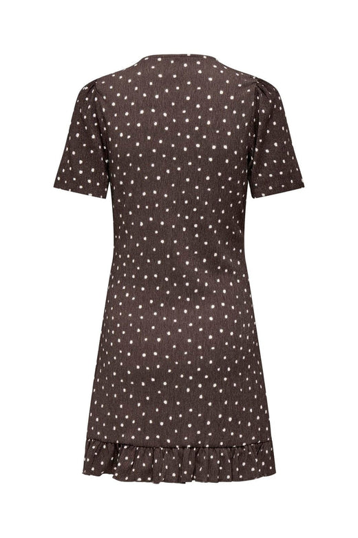 Only - Onlmolly S/S V-Neck Dress - 4989235 Shopping Bag Cloud Dancer Dots (Milly)