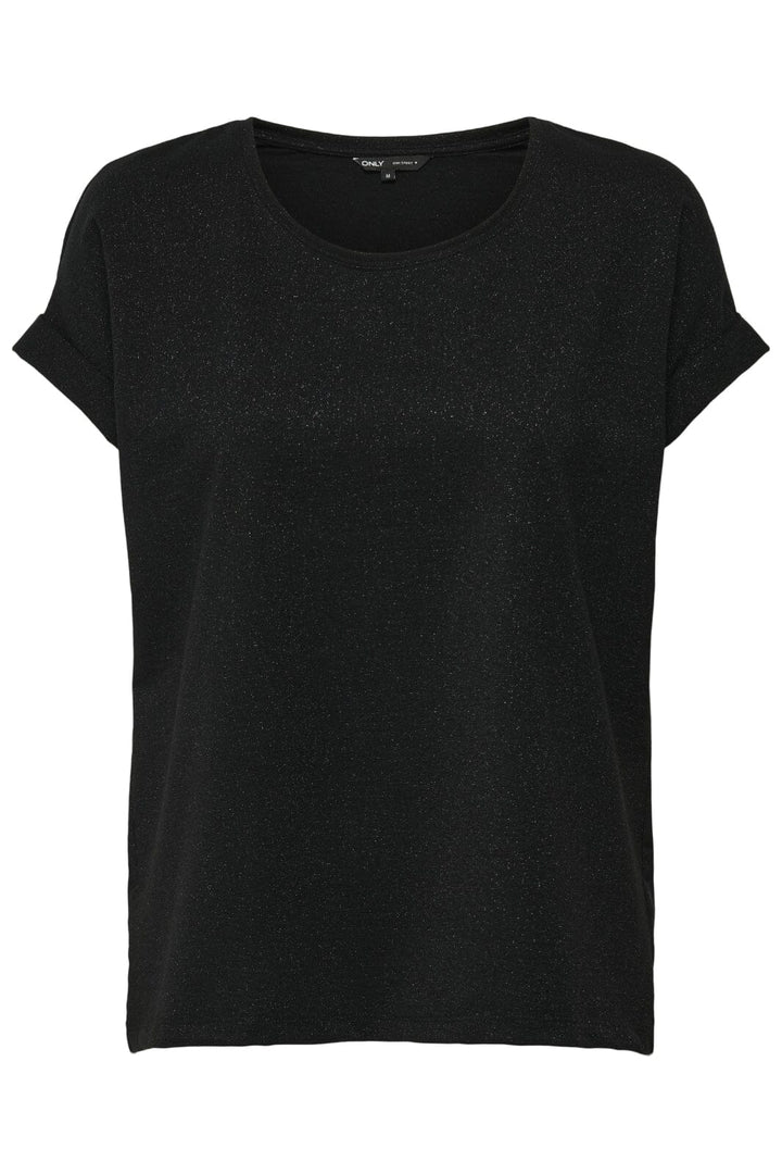 Only - Onlmoster Glitter S/S Top - 4847262 Black Black Lurex